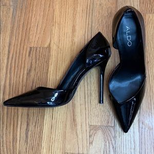 Black ALDO Patent Vegan Leather Pumps